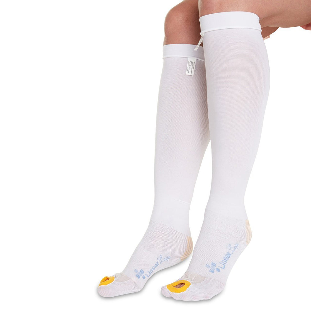 Linear Legs Graduated Compression Stockings - Thigh High with Belt