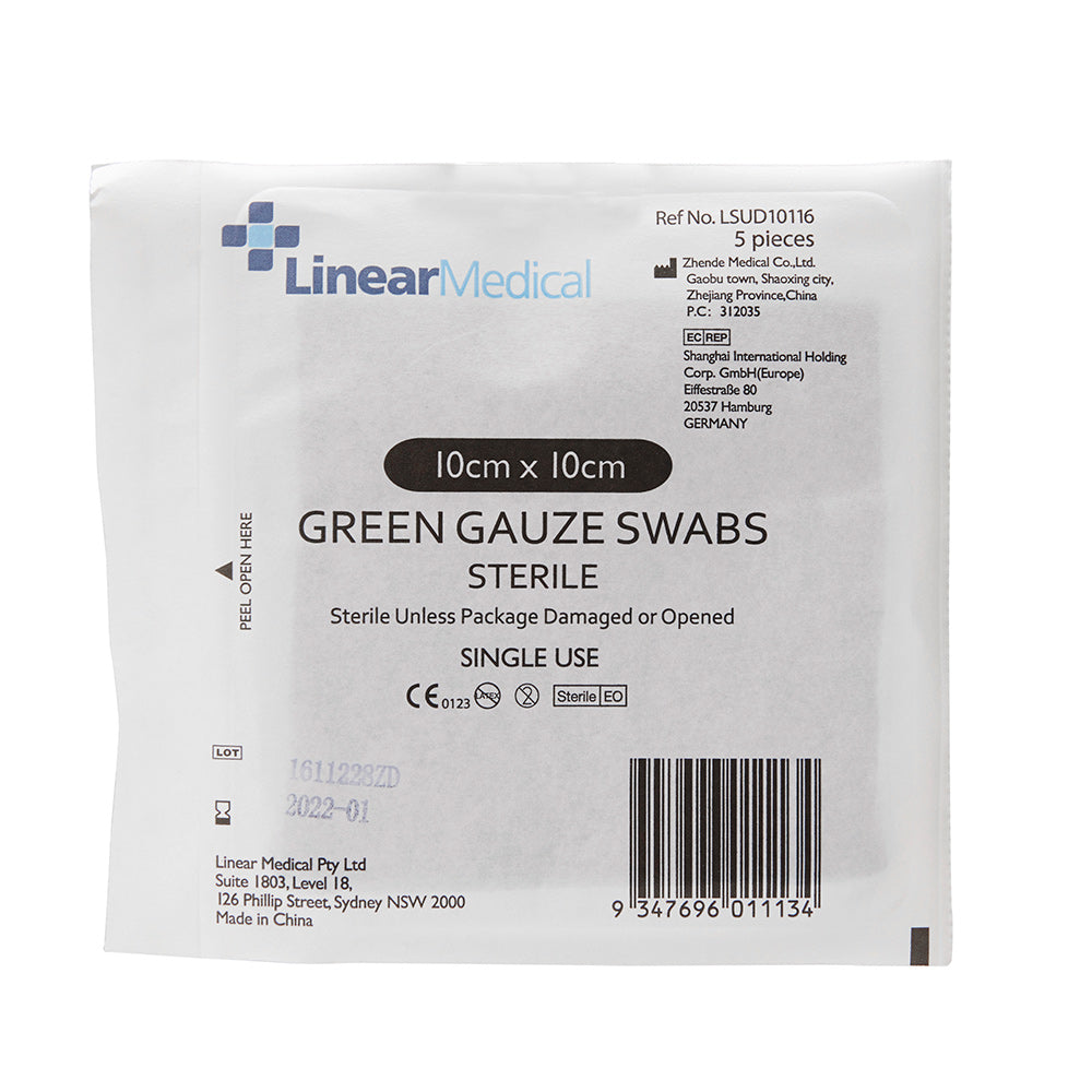 
                  
                    Load image into Gallery viewer, Gauze Swab Green 8Ply 10cm x 10cm Sterile
                  
                